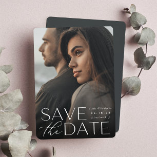 Moderne verklaring Verticale foto Save The Date