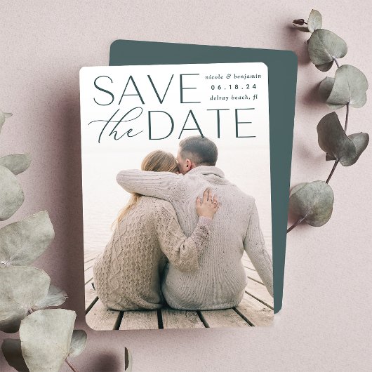 Moderne verklaring | Verticale foto Save The Date