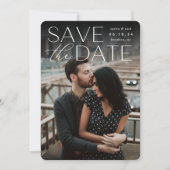 Moderne verklaring | Verticale foto Save The Date (Voorkant)