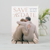 Moderne verklaring | Verticale foto slaat de datum Folie Uitnodiging (Staand Voorkant)