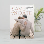 Moderne verklaring | Verticale foto slaat de datum Folie Uitnodiging (Staand Voorkant)