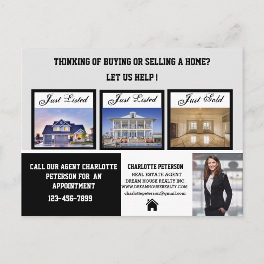 Moderne verkoop van onroerend goed briefkaart (Voorkant)