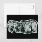 Moderne Verkreukelde $100 Biljet Ontwerp Briefkaart (Voorkant / Achterkant)