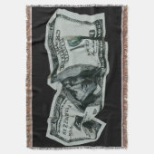 Moderne Verkreukelde $100 Biljet Ontwerp Deken (Voorkant Verticaal)