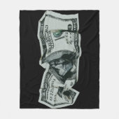 Moderne Verkreukelde $100 Biljet Ontwerp Fleece Deken (Voorkant)