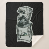 Moderne Verkreukelde $100 Biljet Ontwerp Sherpa Deken (Voorkant)