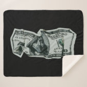 Moderne Verkreukelde $100 Biljet Ontwerp Sherpa Deken (Voorkant (horizontaal))