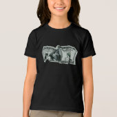 Moderne Verkreukelde $100 Biljet Ontwerp Tri-Blend Shirt (Voorkant)