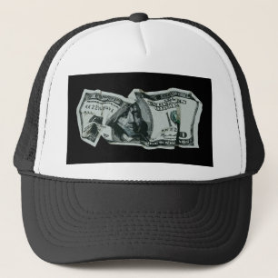 Moderne Verkreukelde $100 Biljet Ontwerp Trucker Pet