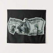 Moderne Verkreukelde $100 Biljet Ontwerp Wandkleed (Voorkant (horizontaal))