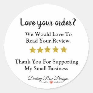 Moderne Verlaat een Review Ronde Sticker