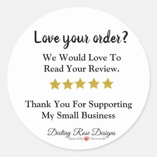 Moderne Verlaat een Review Ronde Sticker (Voorkant)