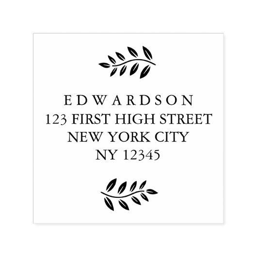 Moderne verlaat takken op maat Retouradres Stempel (Design)