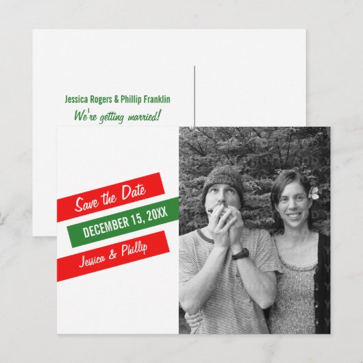 Moderne Verlant sparen het Briefkaart van de Datum (Voorkant / Achterkant)