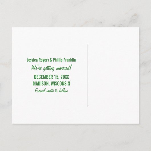 Moderne Verlant sparen het Briefkaart van de Datum (Achterkant)