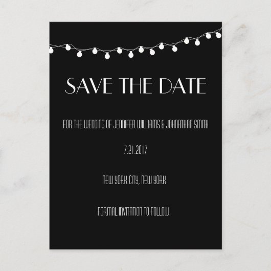 Moderne verlichting Bewaar de datumkaarten Aankondigingskaart (Voorkant)