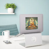 Moderne Verlichting: Sukiti Boeddha Vredesticker Sticker (Laptop op bureau)