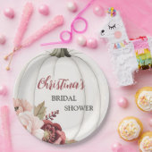 Moderne Verliefd op Herfst Pompoen Bloem Bruiloft  Papieren Bordje (Feest)