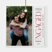 Moderne Verliefde Koppels Foto Mijnheer & Mevrouw Keramisch Ornament (Achterkant)