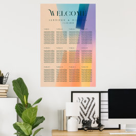 Moderne verloop Huwelijks zitplaatsenkaart Poster