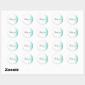 Moderne verloop mint witte make-up & haar bedankt ronde sticker (Vel)
