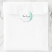 Moderne verloop mint witte make-up & haar bedankt ronde sticker (Tas)