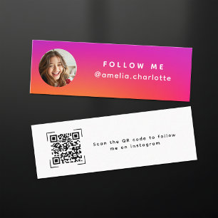 Moderne verloop sociale media netwerker QR-code Mini Visitekaartje