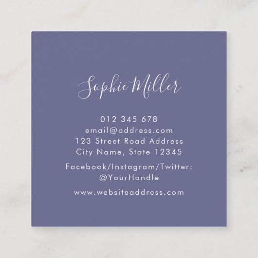 Moderne Verloop van het Manuscript Unicorn 1 Vierkante Visitekaartje (Achterkant)