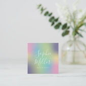 Moderne Verloop van het Manuscript Unicorn 1 Vierkante Visitekaartje (Staand voorkant)