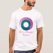 Moderne Verlopende Abstracte Cirkel Ontwerp T-shirt (Voorkant)