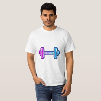 Moderne Verlopende Kleur Dumbbell T-shirt