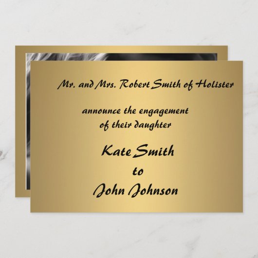 Moderne Verloving aankondigingskaarten sjabloon (Voorkant / Achterkant)