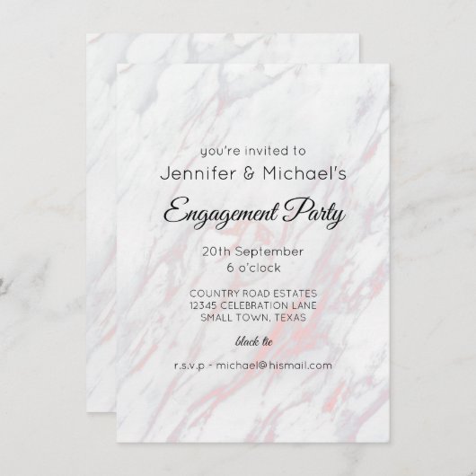 Moderne Verloving met roze en grijze marmer (Voorkant / Achterkant)