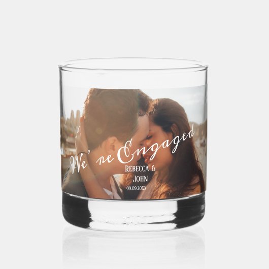 Moderne Verloving voor fotokalligrafie Whisky Glas (Voorkant)