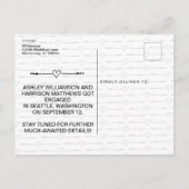 Moderne Verloving voor hartverwarmingstoevoer, tot Aankondigingskaart (Achterkant)