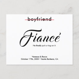 Moderne Verlovingsaankondiging 'Leg er een ring om Aankondigingskaart