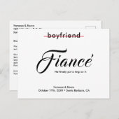 Moderne Verlovingsaankondiging 'Leg er een ring om Aankondigingskaart (Voorkant / Achterkant)