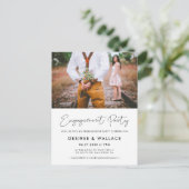 Moderne verlovingsfeest fotouitnodiging briefkaart (Staand voorkant)