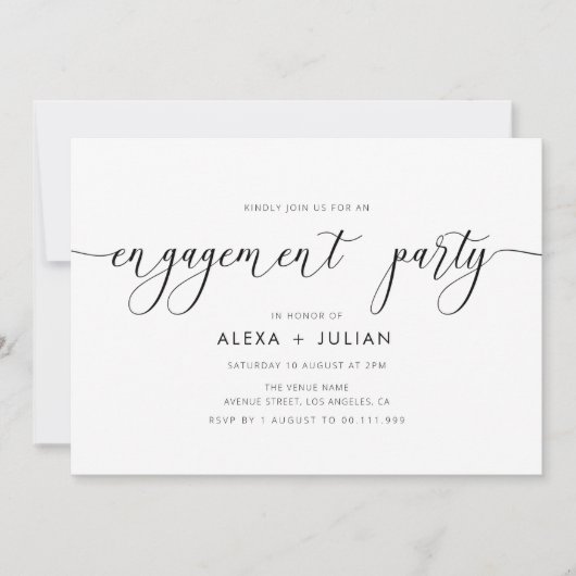 Moderne verlovingsfeest kaart (Voorkant)