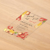 Moderne verlovingsfeest kreeft koken acryl uitnodigingen (Laagn)