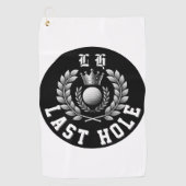 Moderne Verlovingsfeest Laatste Gat LH Monogram Golfhanddoek (Voorkant)