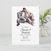 Moderne verlovingsfeestfoto kaart (Staand voorkant)