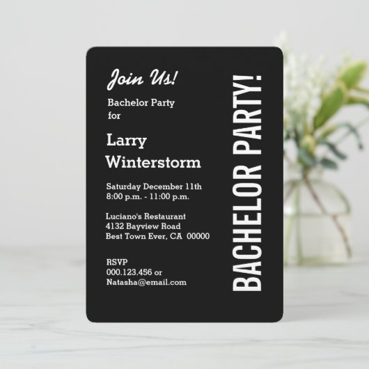 Moderne VERLOVINGSFEESTJE Zwarte Template M9 Kaart (Staand voorkant)