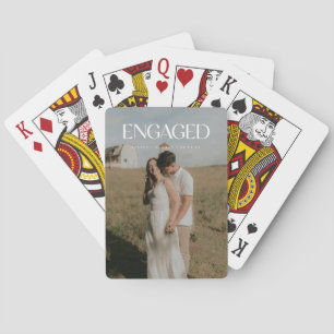 Moderne verlovingsfoto & namen Aangepast stel Pokerkaarten