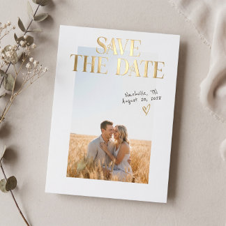 Moderne verlovingsfoto Save The Date Foliekaart Folie Uitnodiging