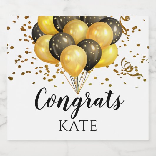 Moderne vermelding witte en goudwijn op de Pensioe Sparkling Wijnetiket (Enkel label)