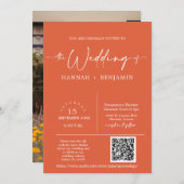 Moderne Verona Sunset Boho Arch QR Code Foto Kaart (Voorkant / Achterkant)