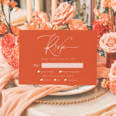 Moderne Verona Sunset Kalligrafie QR-code RSVP Kaartje