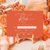 Moderne Verona Sunset Kalligrafie QR-code RSVP Kaartje