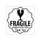 Moderne verpakking, breekbaar rubberstempel (Afrduk)